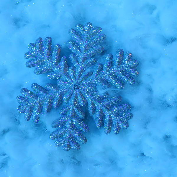 blue snow and flake
