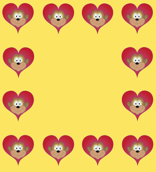Valentines Monkey hearts 3