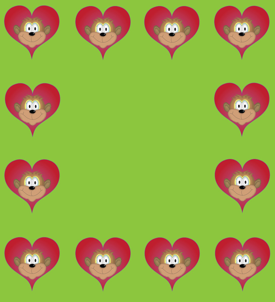 Valentines Monkey hearts 1