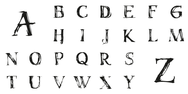 Free grunge alphabet