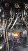 Locomotora a vapor vista desde la plataforma