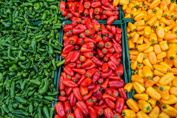 green red yellow pepper