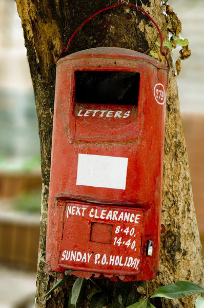 Red post box