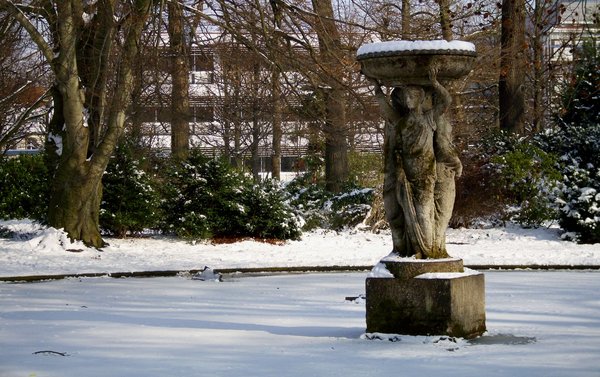 fountain in winter