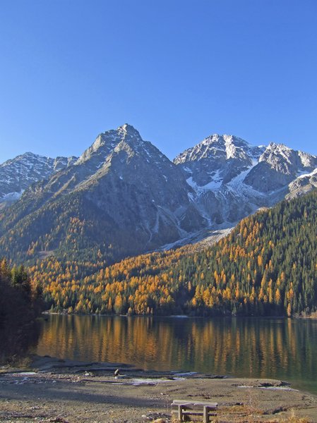 lake in south tyrol, autumn