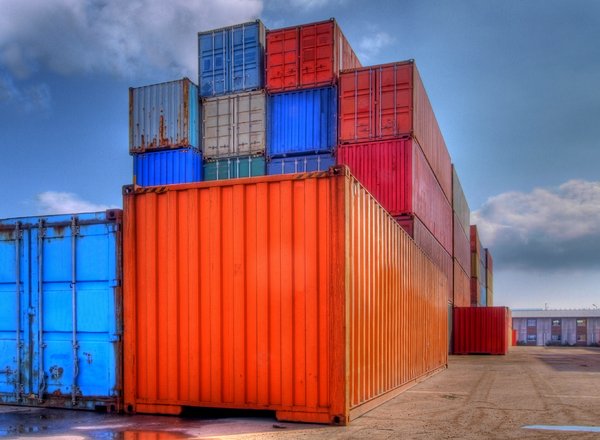 Containers on shore - HDR