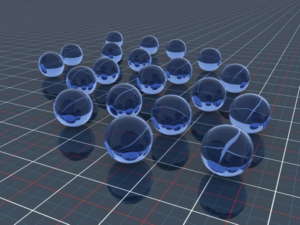 Glassballs on a grid