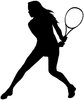 tennis, silhouette, femme