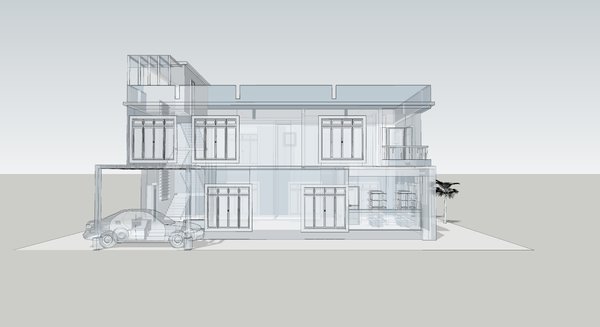 Building 3D and wireframe 4