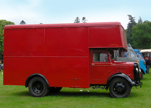 Red vintage truck: Vintage carpet truck