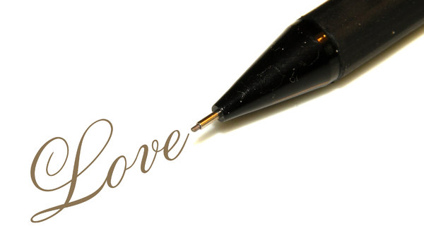 Pencil writes Love