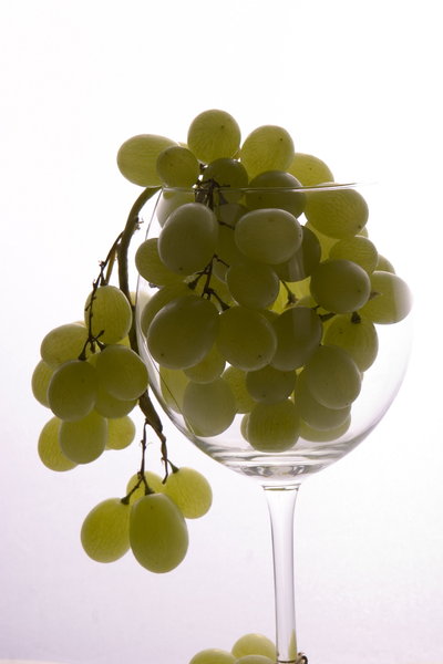 grapes in glass