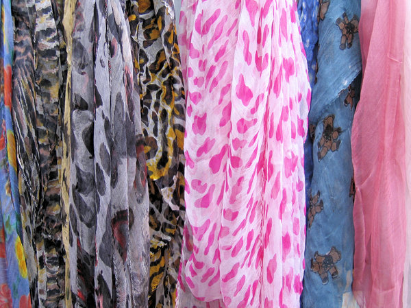 translucent colourful shawls