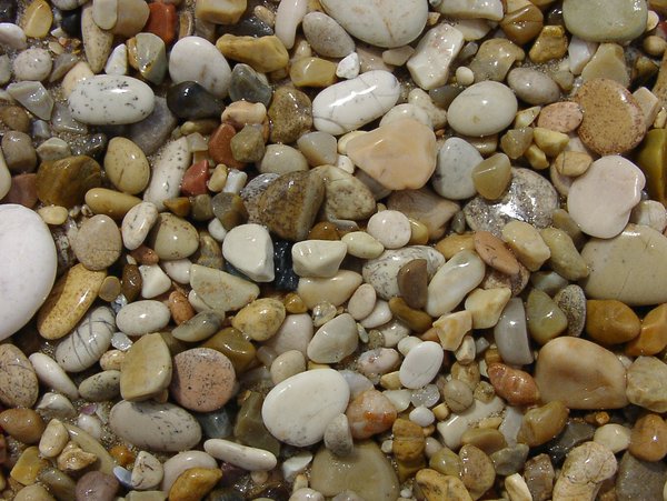 At the beach (pebbles become s