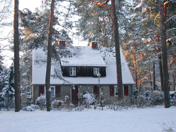 rural cottage in winter 2