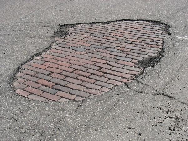 damaged pavement