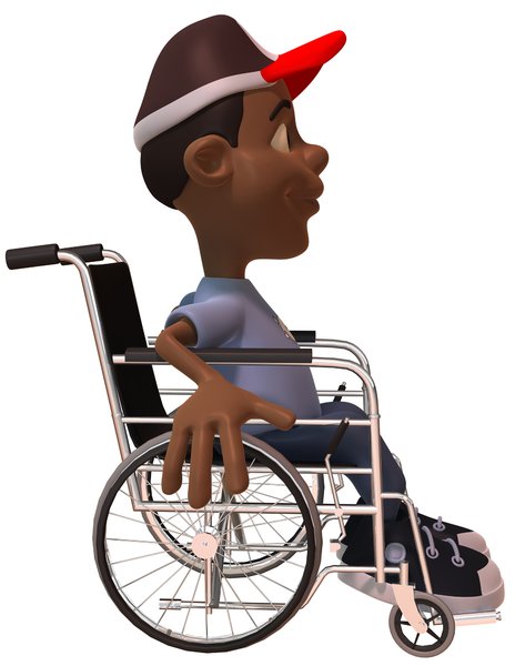 Kid in a wheelchair