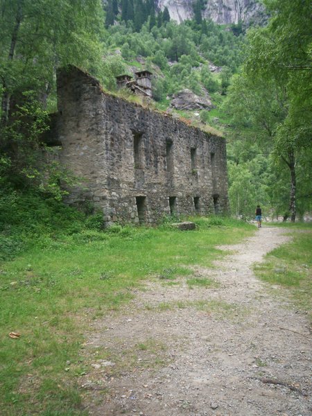 abandoned stone house