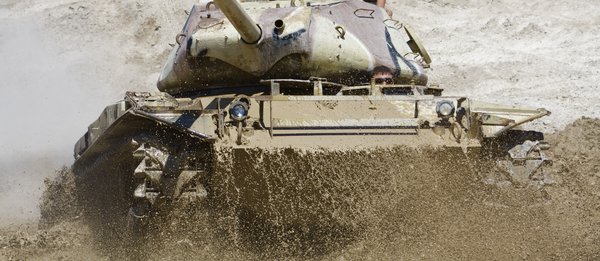 M41Tank Splashes Through Water