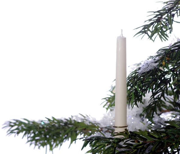 Candle on a christmas tree