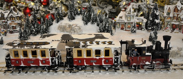 Christmas train scene