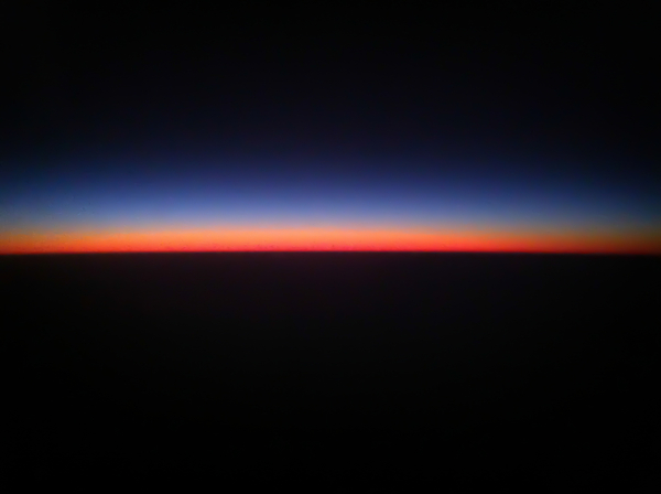 sunset from a plane