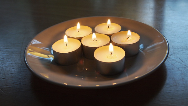 candles on a plate