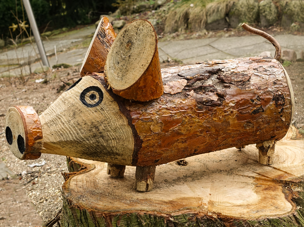 wooden piglet