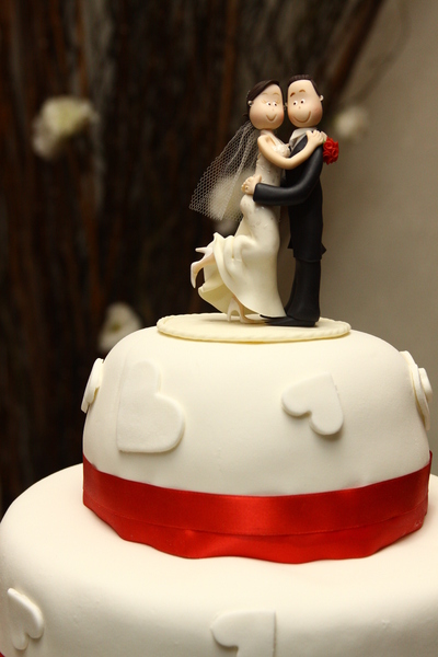 Wedding cake at reception