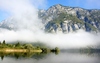 morgennebel, lac de Bohinj