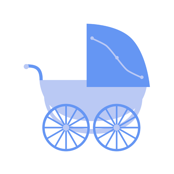 Blue Retro Pram