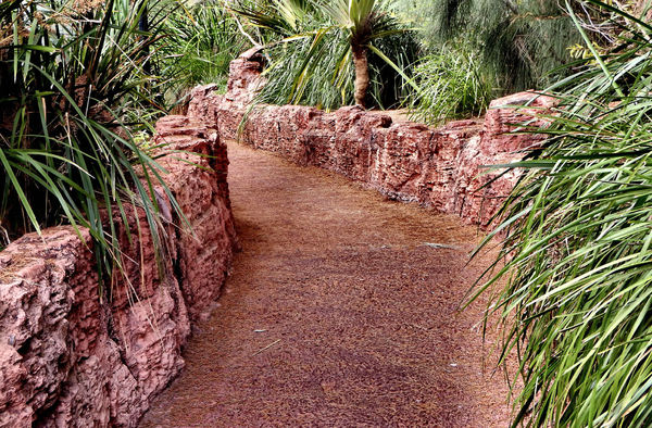 walled park path