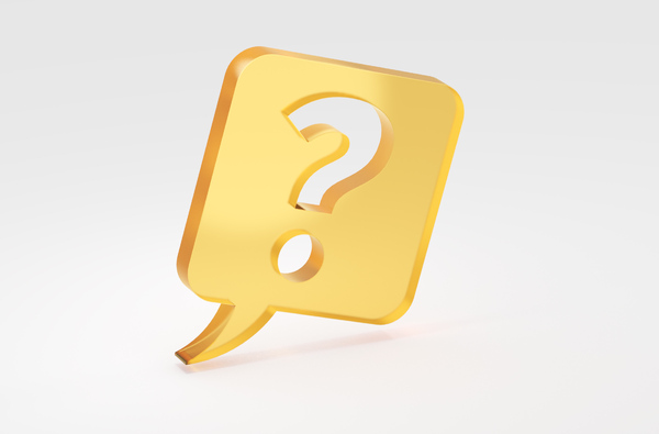 Question mark in speech bubble: Questions and answers concept