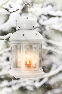 Snow lantern: Lantern in winter snow