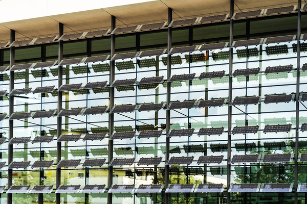 solar panels glass facade