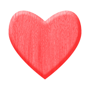 coração de madeira vermelho