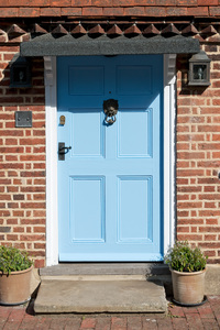 blauwe deur