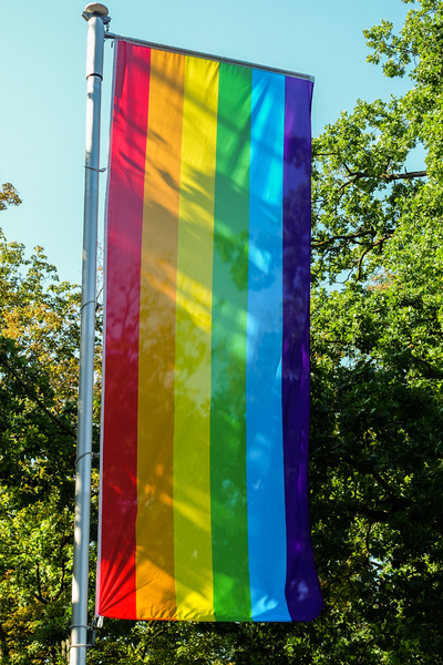 tall rainbow flag