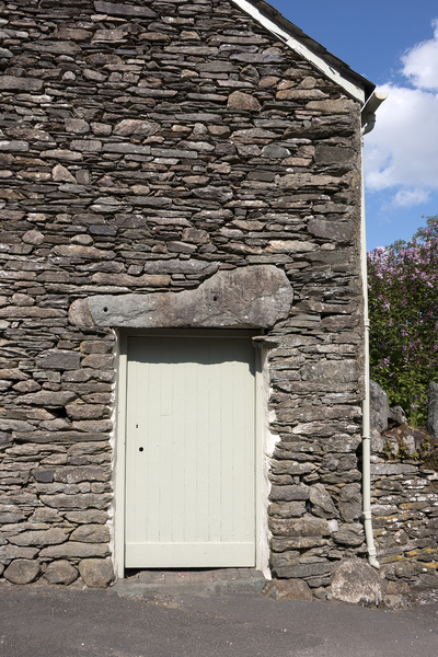 Door with stone lintel