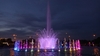 Night fountain show in Warsaw