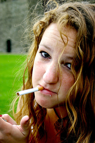 Having A Fag: She got annoyed because I told her to quit sucking on the cancer-sticks. Nasty habit :P