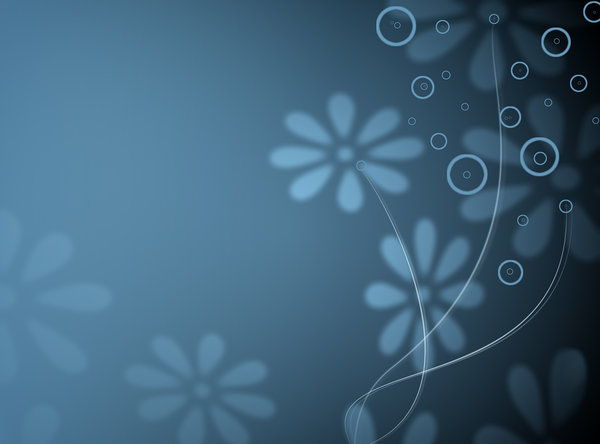 Flowery blue background: illustration