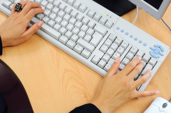 Woman using computer