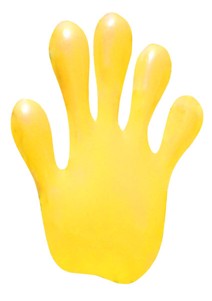 A yellow hand: A yellow hand. Cutout.Please mail me or comment this photo if you liked/used that shot. Thanks!I would be happy to receive the information about picture usage. I would be extremely happy to see the final work even if you think it is nothing special!