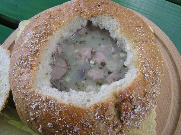 A soup in a bread