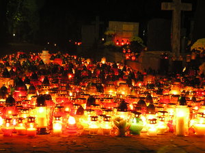 Candles on a cemetary
