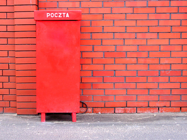 Post box: A postal box near the red brick wall.Please mail me if you found it useful. Just to let me know!I would be extremely happy to see the final work even if you think it is nothing special! For me it is (and for my portfolio)!