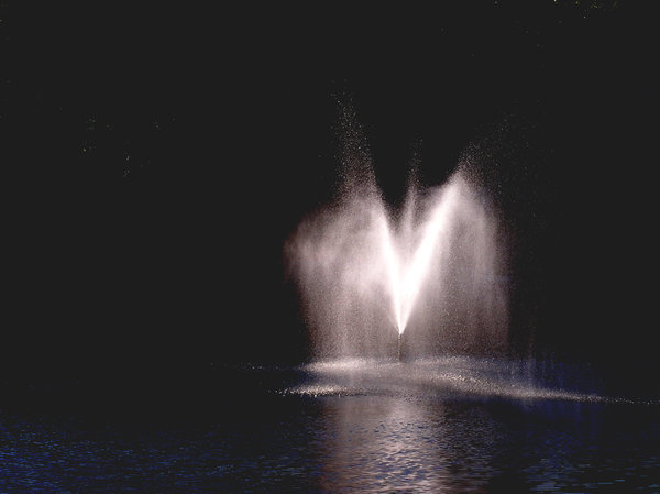 Fountain in the dark