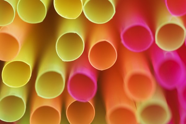 Straws: Colorful straws macro