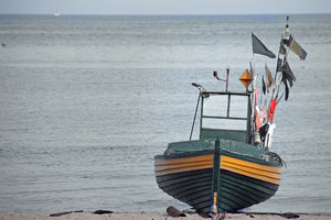 Fisherman's boat: Baltic fisherman's boat on the beach in Gdynia